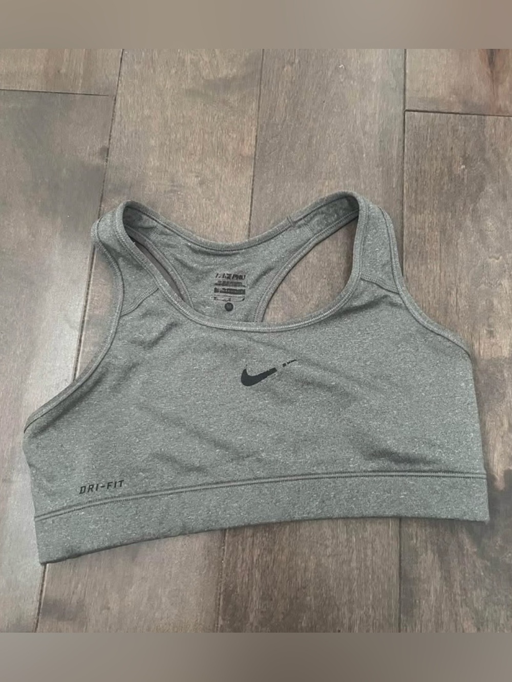 Nike Women's Gray Dri-FIT Sports Bra - medium